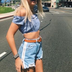 Lf white zipper side shorts⛓